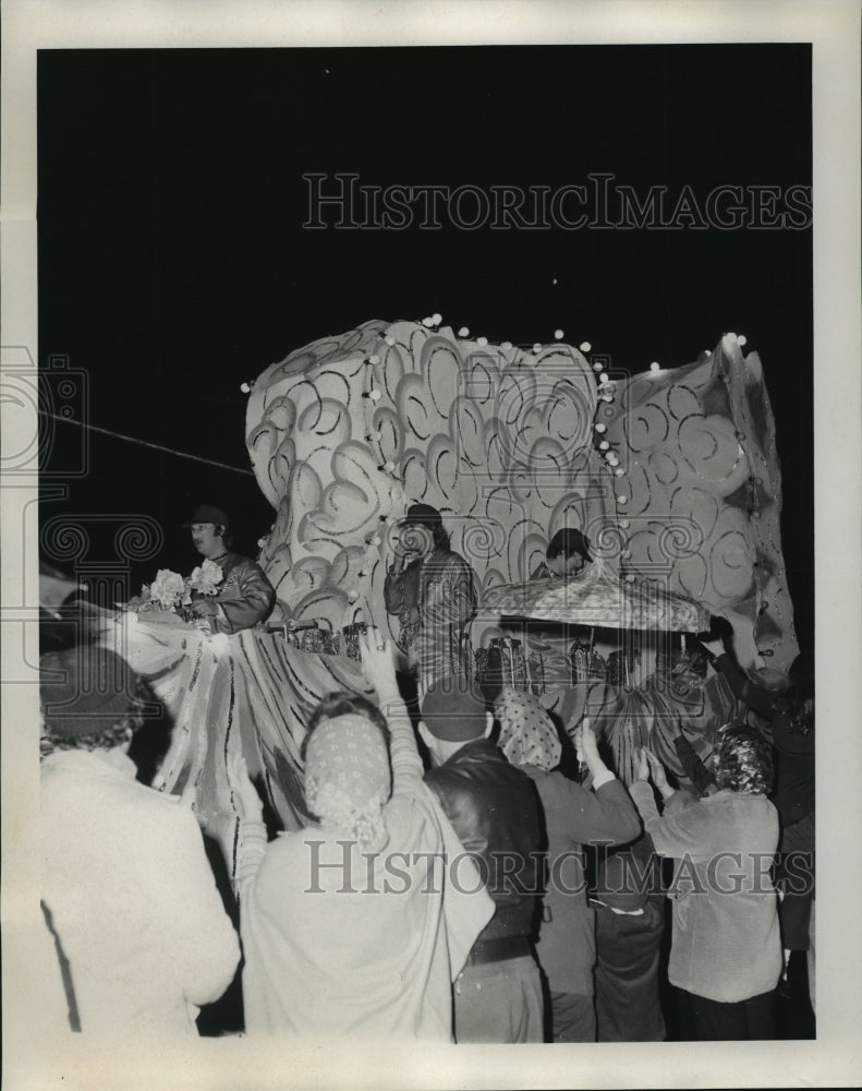 1974 Float with Riders in Krewe of Alpheus Parade at Mardi Gras - Historic Images