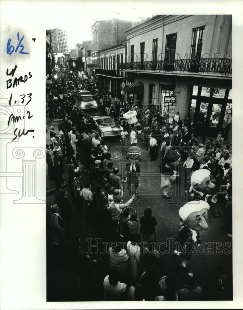 1984 Bards of Bohemia, first Carnival parade in Quarter in 11 years. - Historic Images