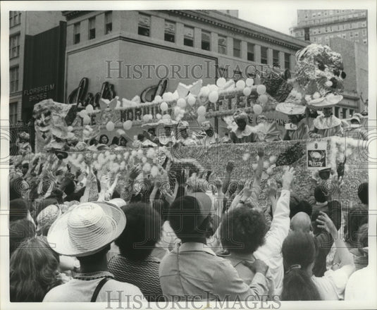 1977 Elk's Truck on Canal Street, Mardi Gras, New Orleans - Historic Images