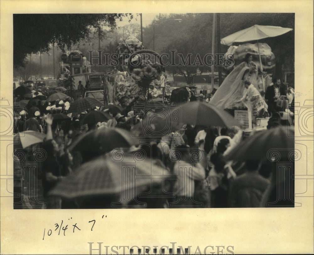 1992 Pandora Carnival Parade in Sea of Umbrellas, Mardi Gras, LA - Historic Images