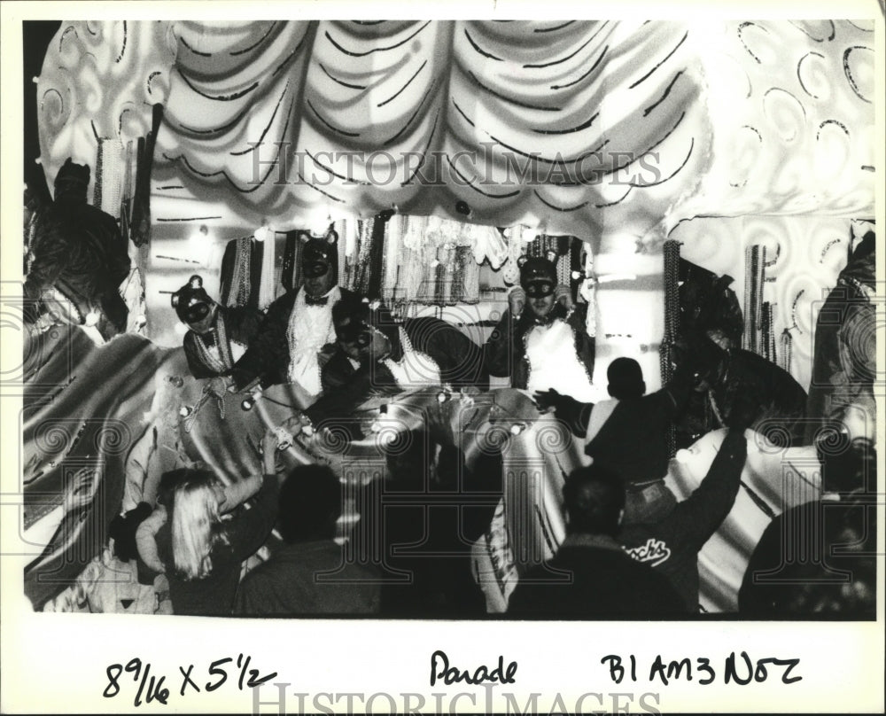 1993 Krewe of Pegasus Members on Orleans Avenue Carnival  - Historic Images