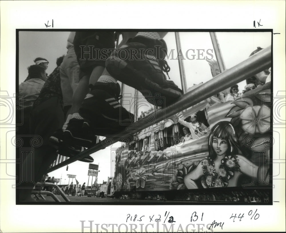 1993 Krewe of Mercury Carnival Float in Metairie  - Historic Images