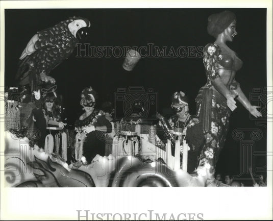 1992 Cups and Beads Thrown by Krewe of Eve in Carnival Parade - Historic Images