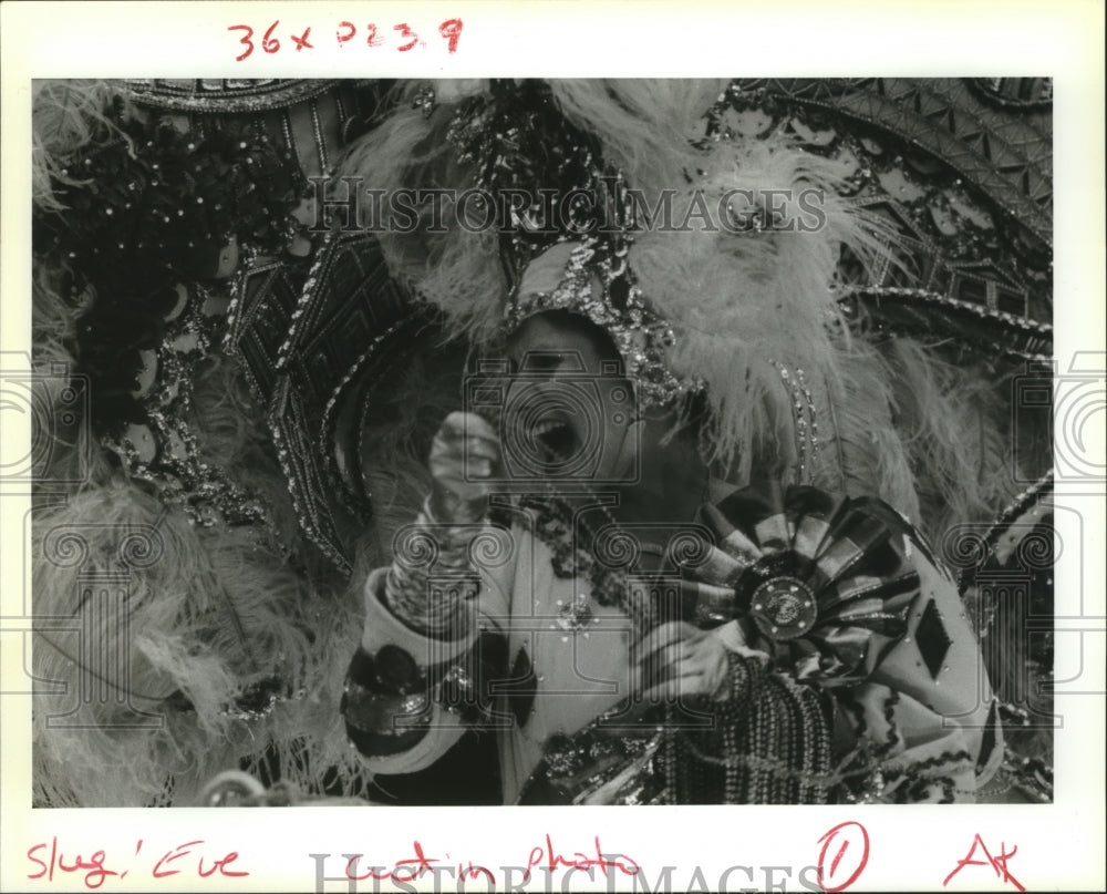 1993 Krewe of Eve Woman in Extravagant Costume  - Historic Images