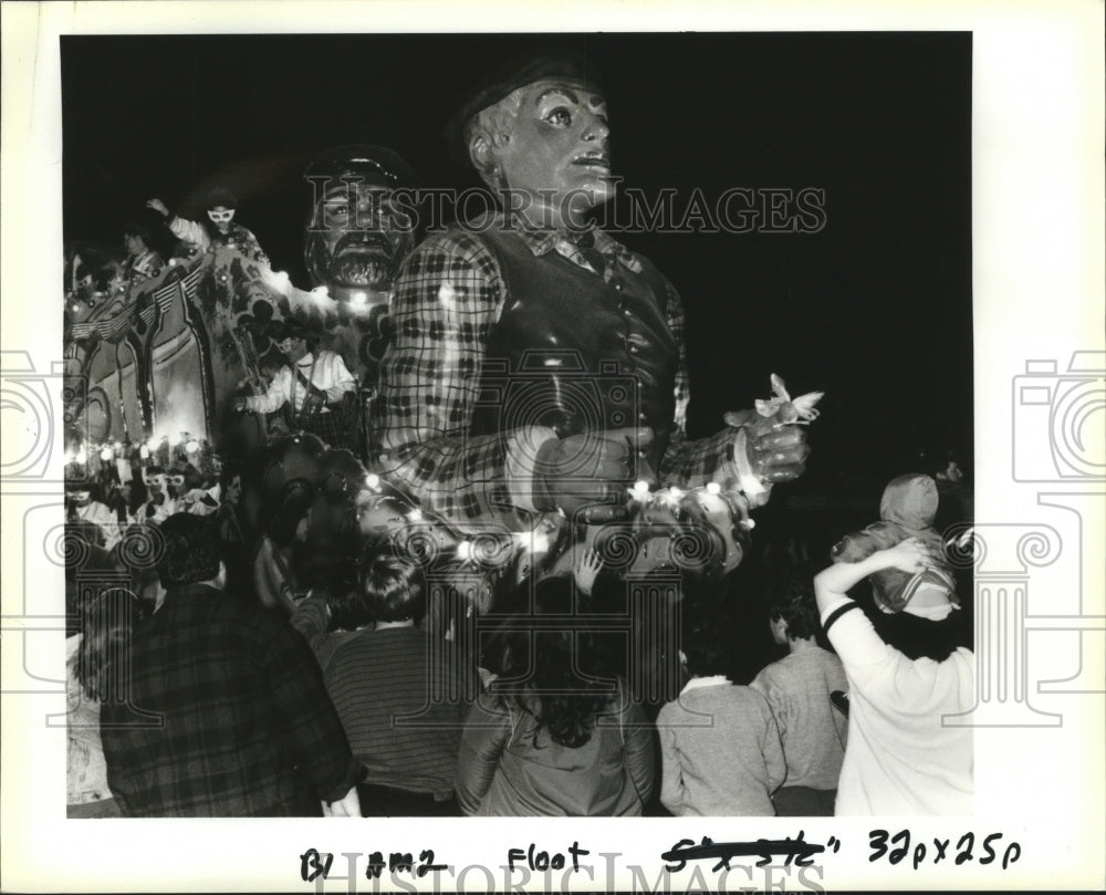 1991 Float in Krewe of Isis Parade at Mardi Gras in New Orleans - Historic Images