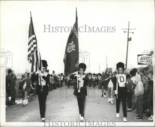 1969 Band at Carnival Parade Mardi Gras, New Orleans  - Historic Images