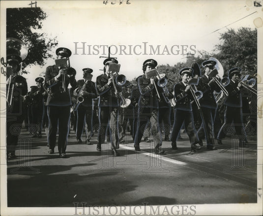 1962 Marching Band In Mardi Gras Parade New Orleans Louisiana - Historic Images