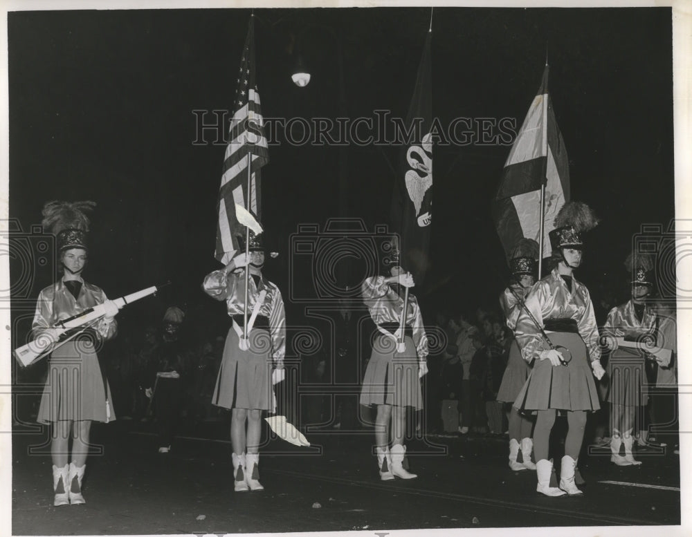 1963 Mardi Grnew Orleans Carnival US Flag Carried In Parade - Historic Images