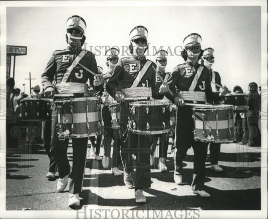 1974 Drum Players in Carnival Parade  - Historic Images