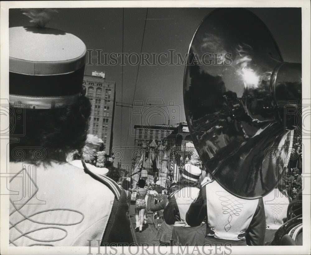 1963 Back View of Venus Carnival Parade Marching Band  - Historic Images