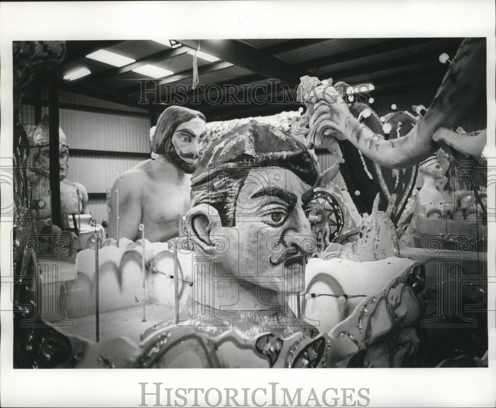 1975 Krewe of Argus Parade Floats Ready for Mardi Gras Carnival - Historic Images