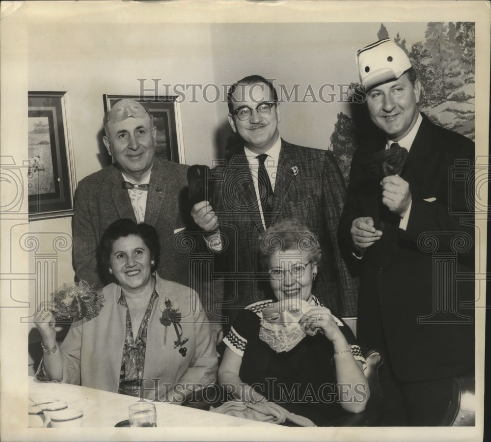 1957 Carnival Visitors Complete with Masks.  - Historic Images