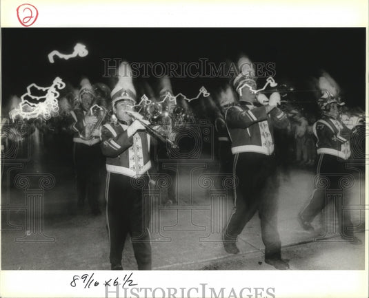 1993 Archbishop Band Plays in Krewe of Cleopatra Carnival Parade - Historic Images