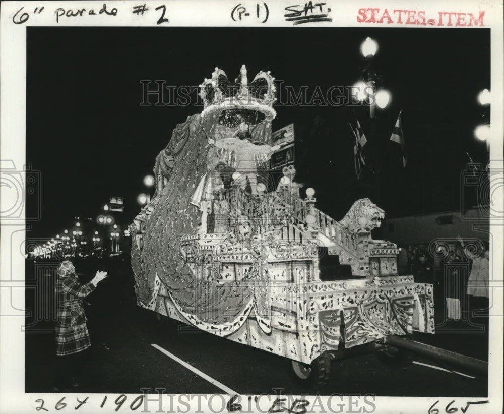 1978 Press Photo King of Krewe of Hermes Parade at Carnival in New Orleans - Historic Images