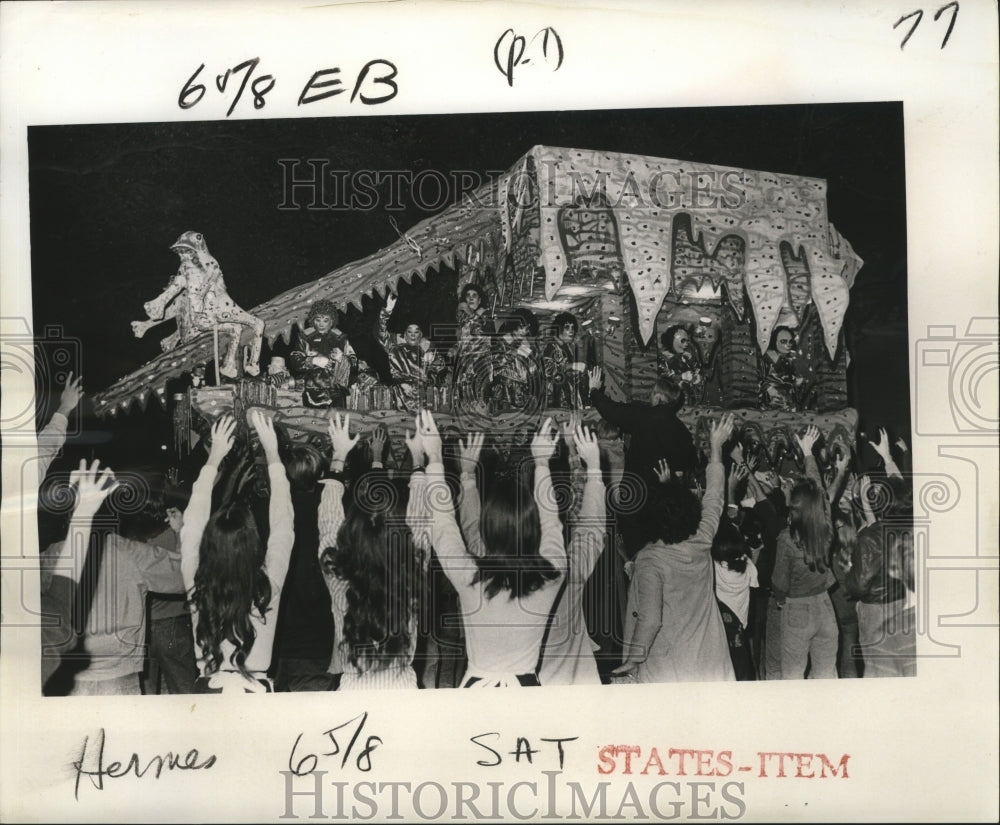 1977 Krewe of Hermes March to Back to Never Land in Carnival Parade - Historic Images