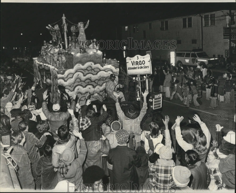 1978 Virgo Attendant to the Star Float in Parade at Mardi Gras - Historic Images