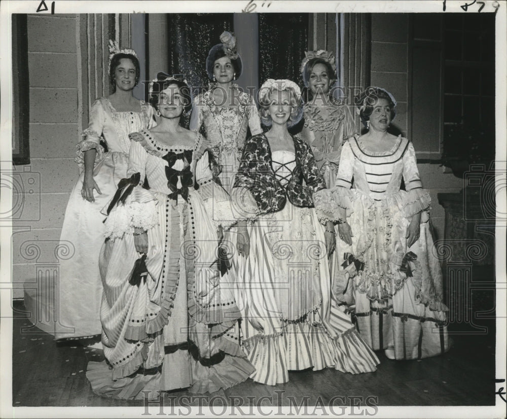 1976 Members of court of the Mystic Club at Municipal Auditorium. - Historic Images