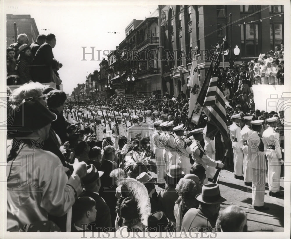 1964 Texas A&amp;M Marching Band at Krewe of Rex Parade in New Orleans - Historic Images