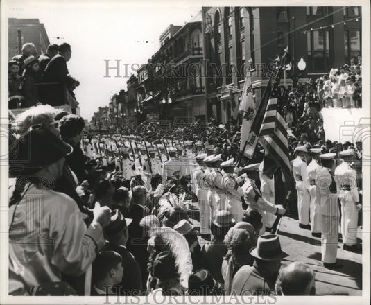 1964 Texas A&M Marching Band at Krewe of Rex Parade in New Orleans - Historic Images