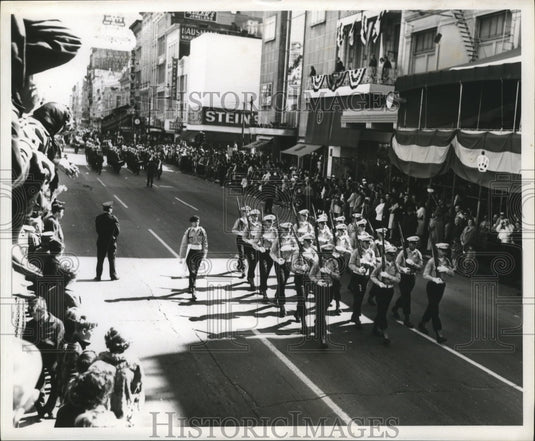 1964 Marching Military Group at Krewe of Iris Parade in New Orleans - Historic Images