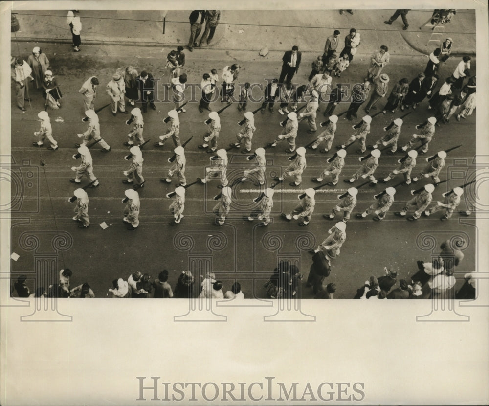 Fortier High Grenadiers Marching in Mardi Gras Parade  - Historic Images