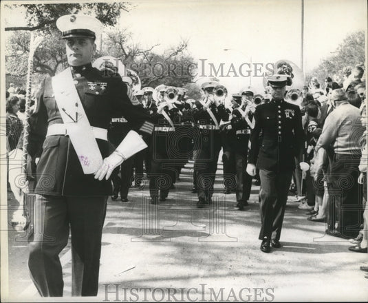 1968 Marching Band in Military Uniforms at Mid - Historic Images