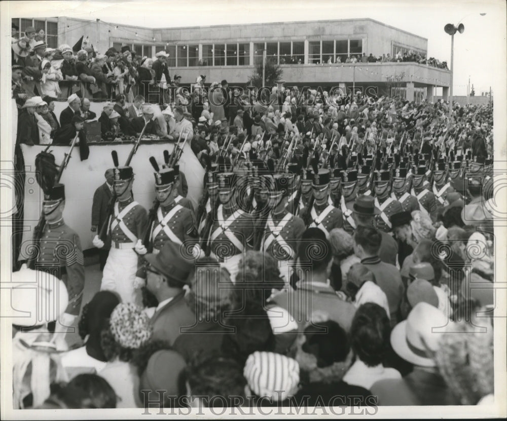 1960 Uniformed Military Marching Group Parades at Mardi Gras - Historic Images