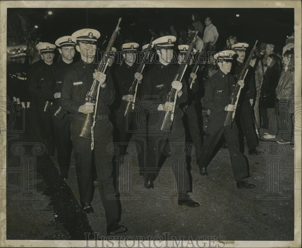 1971 Carnival Marching Unit in Krewe of Hercules Parade at Mardi Gra - Historic Images