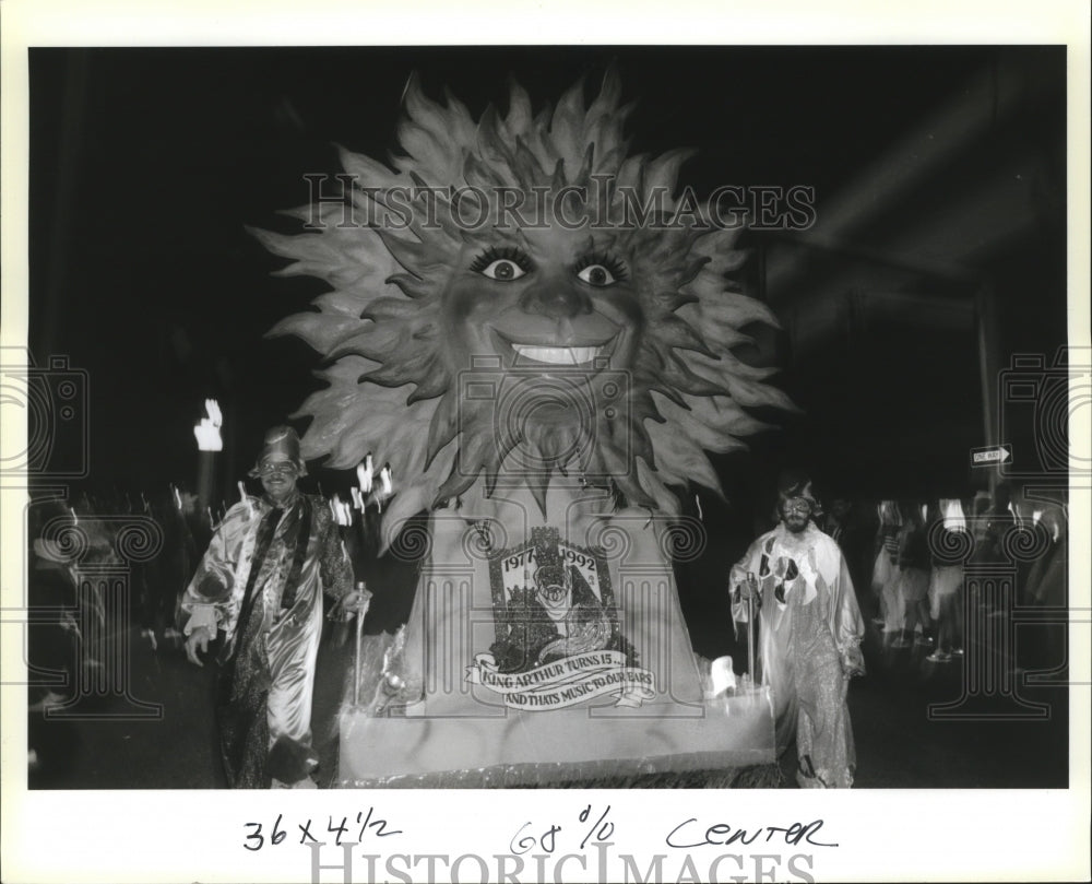 1992 Mini Float Depicting Theme of King Arthur Parade Mardi Gras - Historic Images