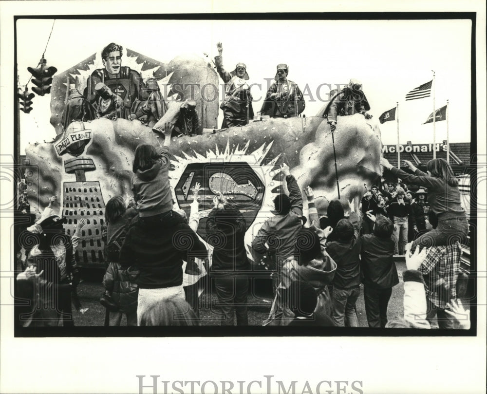 1980 Krewe of Choctaw Float in Parade at Mardi Gras  - Historic Images