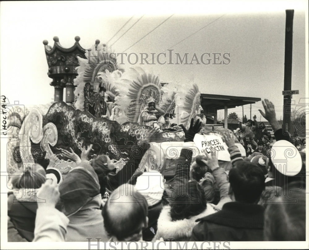 1979 Press Photo Mardi Gras, New Orleans-Choctaw Carnival Parade Princess Float - Historic Images