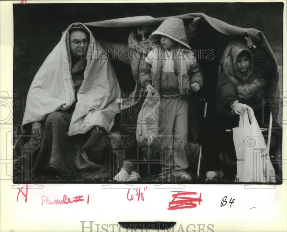 1989 Schuberts with Grandchildren at Krewe of Lul Carnival Parade - Historic Images