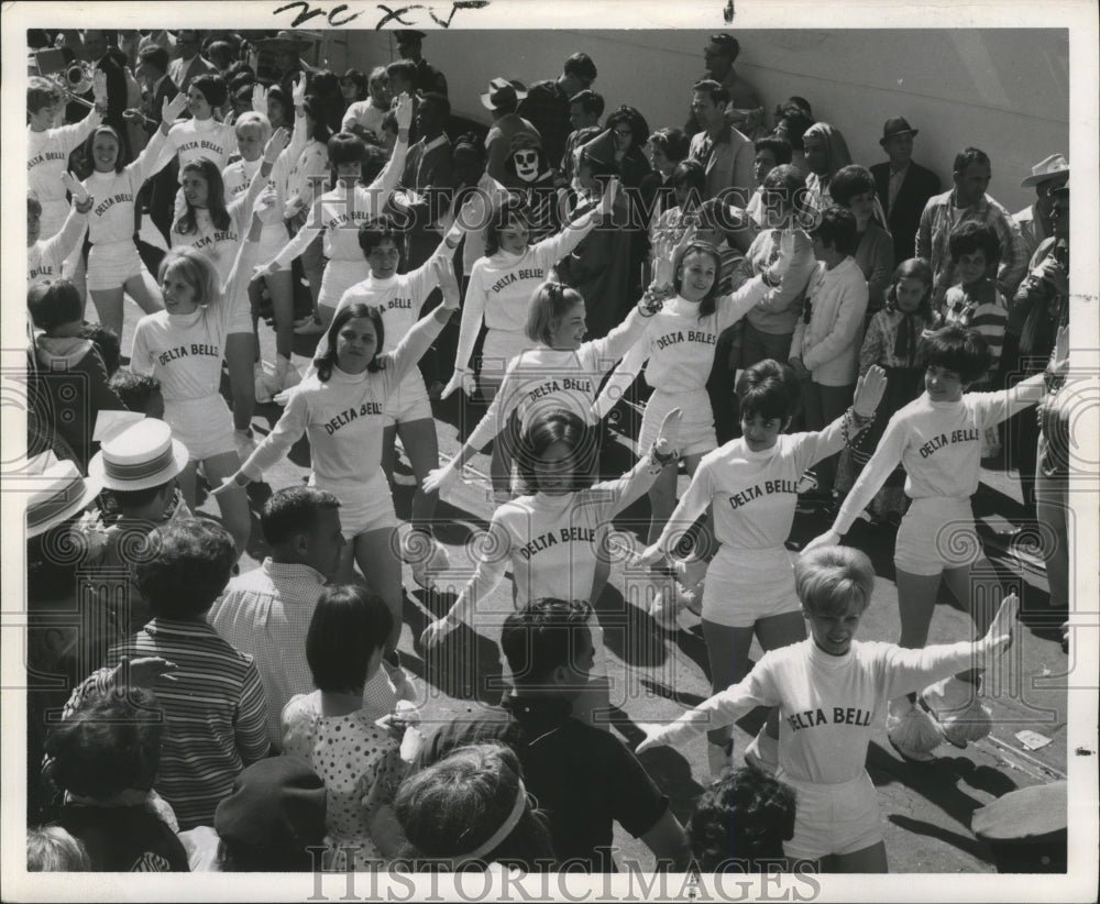 1968 Delta Belle Girls Marching in Parade at Mardi Gras  - Historic Images