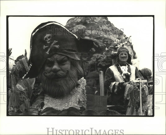 1980 Krewe of Grela Float on Men of Destiny in Parade at Mardi Gras - Historic Images