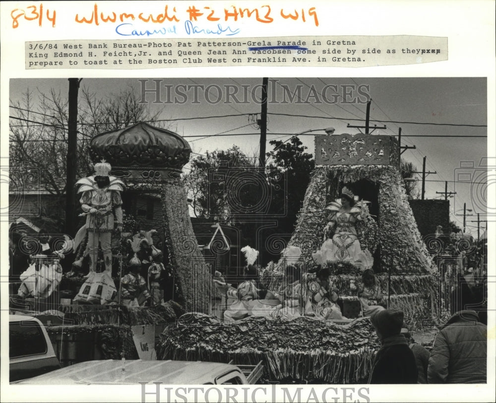 1984 Grela Parade with King Edmond Feicht Jr &amp; Queen Jean Jacobson - Historic Images