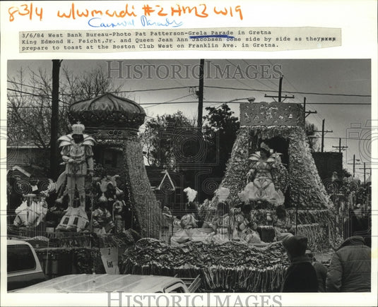 1984 Grela Parade with King Edmond Feicht Jr & Queen Jean Jacobson - Historic Images