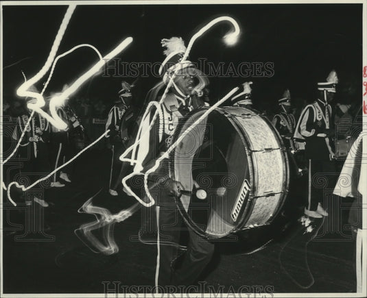 1985 Carnival Parade Coahoma Jr. College Band on St. Charles Ave. - Historic Images