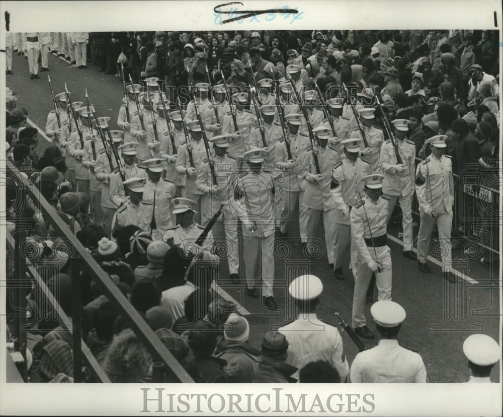 1978 New Orleans Carnival Features Military Marching Unit Mardi Gras - Historic Images