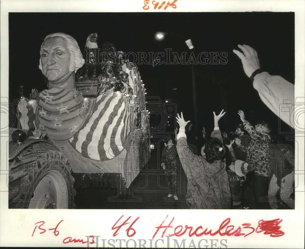 1987 Salute To America Float In Hercules Parade Mardi Gras - Historic Images