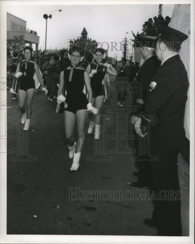 1961 Baton Twirlers in Okeanos Carnival Parade Mardi Gras - Historic Images