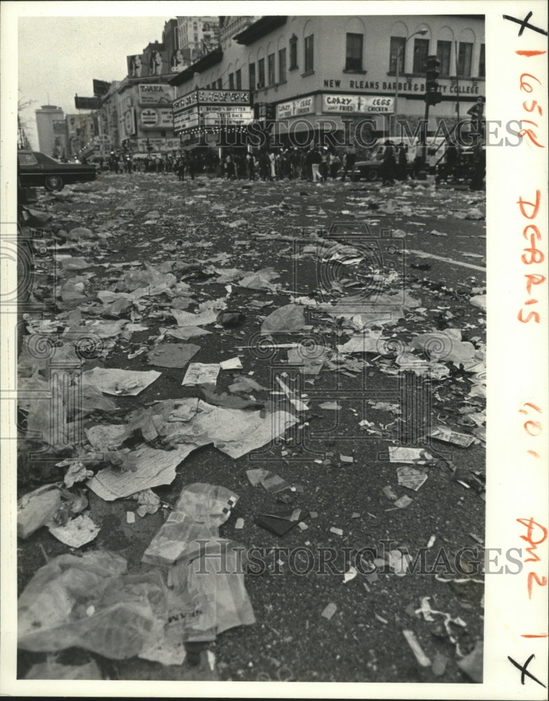 1981 Canal Street after Rex and Truck Carnival Parades Mardi Gras - Historic Images