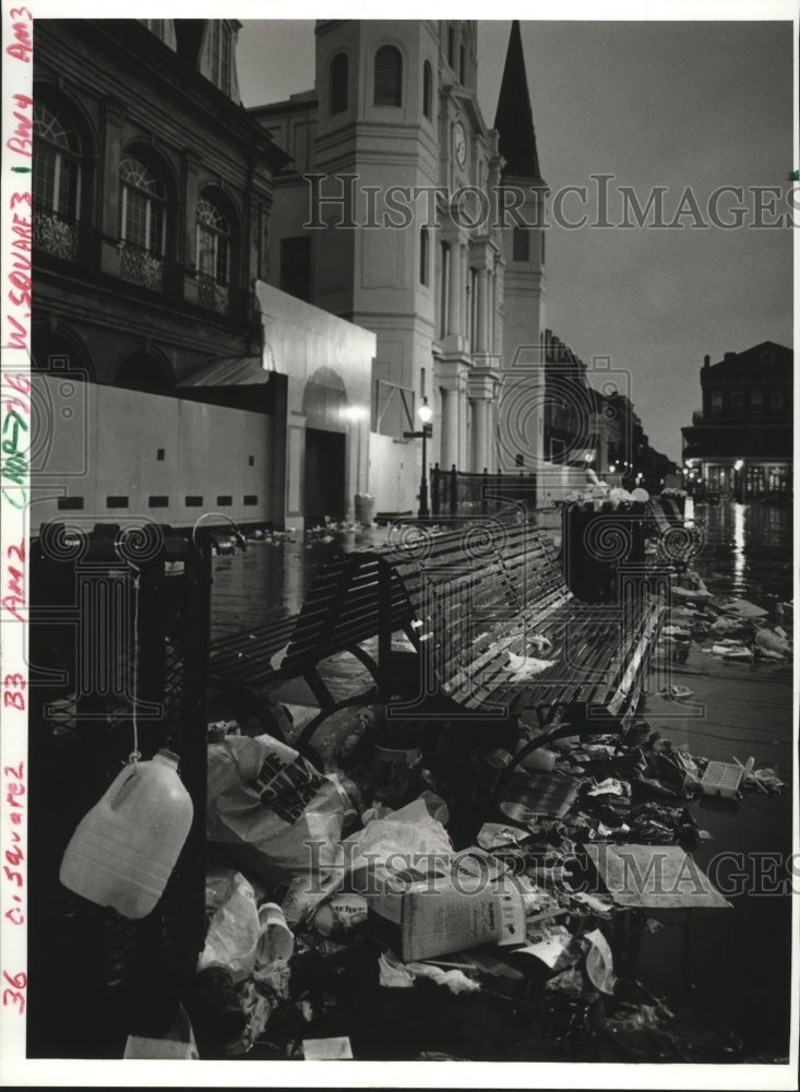 1988 Piles of Carnival Trash in the Morning After Parade Mardi Gras - Historic Images