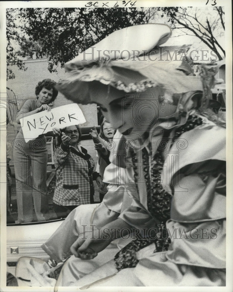 1975 New York Residents Asking for Throws in Carnival Parade - Historic Images