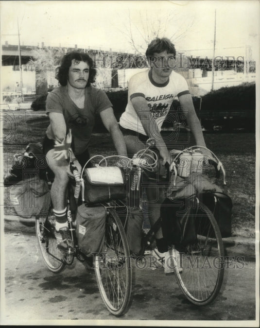 1977 Cyclists from London and Ireland at the Carnival Parade - Historic Images