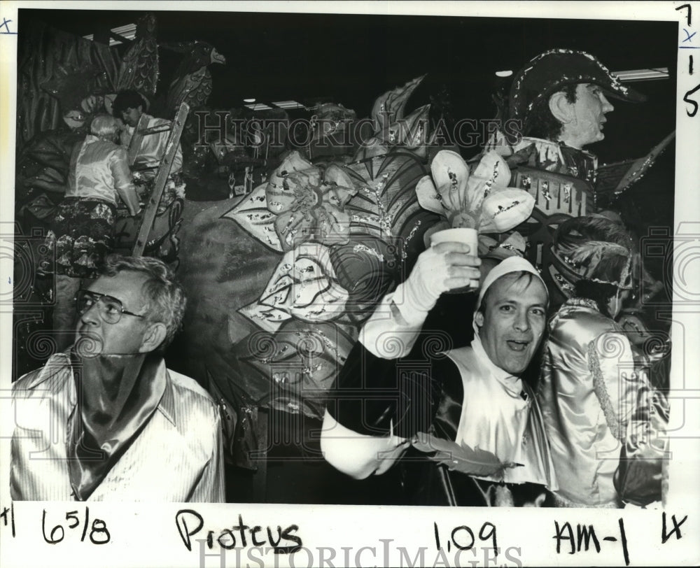 1983 Members of Proteus Change into Costume, Mardi Gras, New Orleans - Historic Images