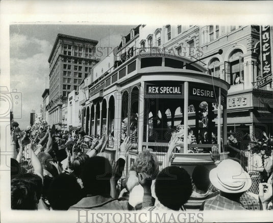 1975 Trolley Float of the Rex Parade, Mardi Gras, New Orleans - Historic Images