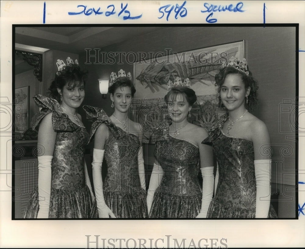 1991 Ladies at the Krewe of Babylon Carnival Ball on Mardi Gras - Historic Images