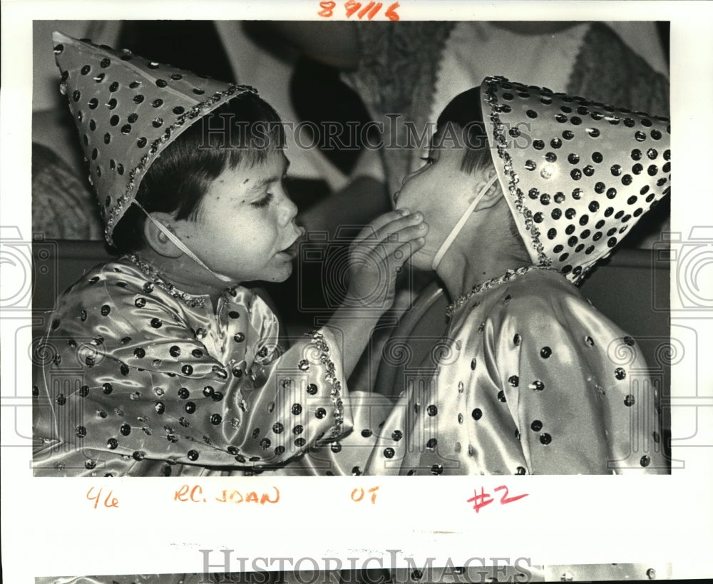 1987 Students of St. Joan of Arc School at Krewe Jeanne d&#39; Arc ball - Historic Images