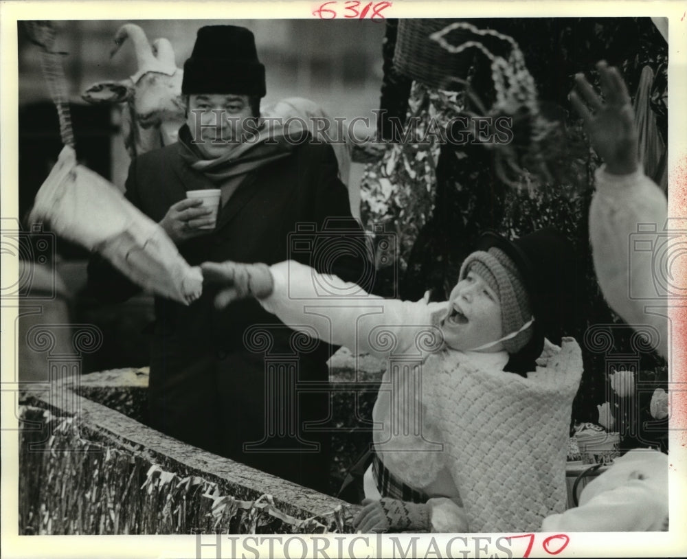 1989 Young rider in the Mystic Krewe of Carnival Mardi Gras Parade - Historic Images