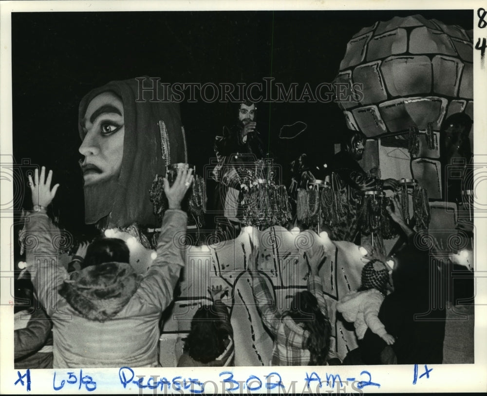 1983 Monks of Santo Domingo toss beads in the Pegasus Parade - Historic Images